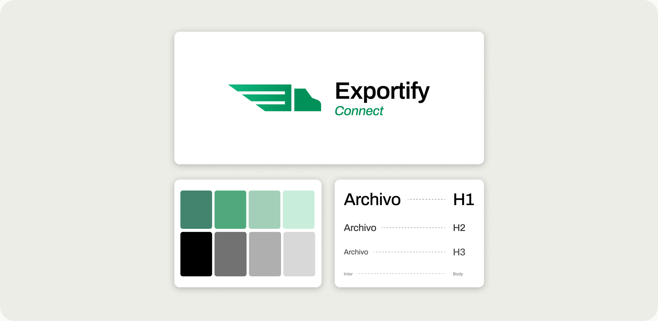 The Exportify Connect logo and its construction