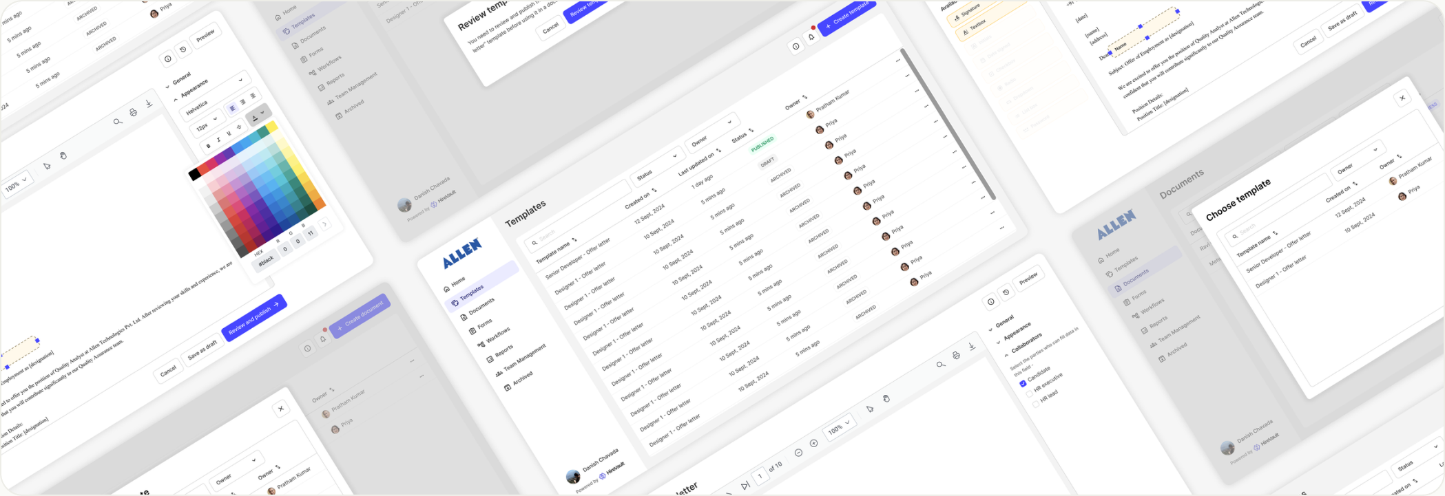 The HireVault document dashboard